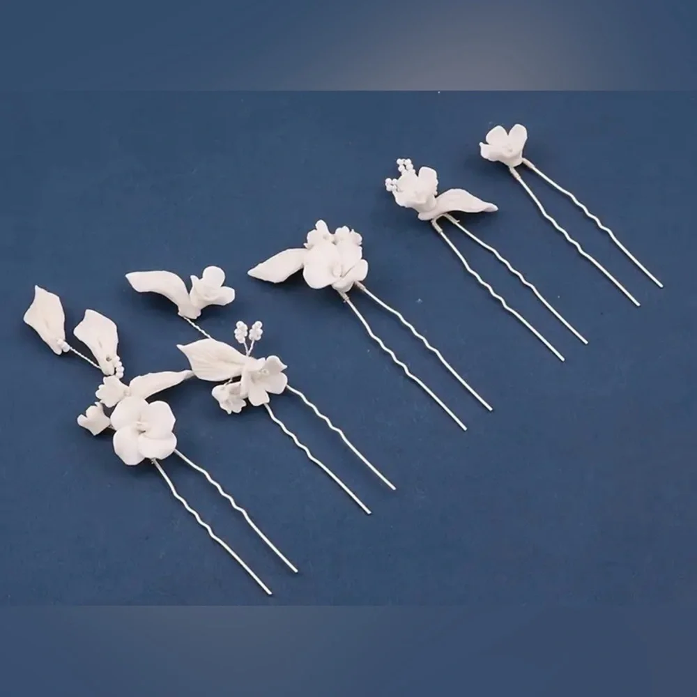5pcs Wedding bridal hair pins flower New  ✨✨💕💕